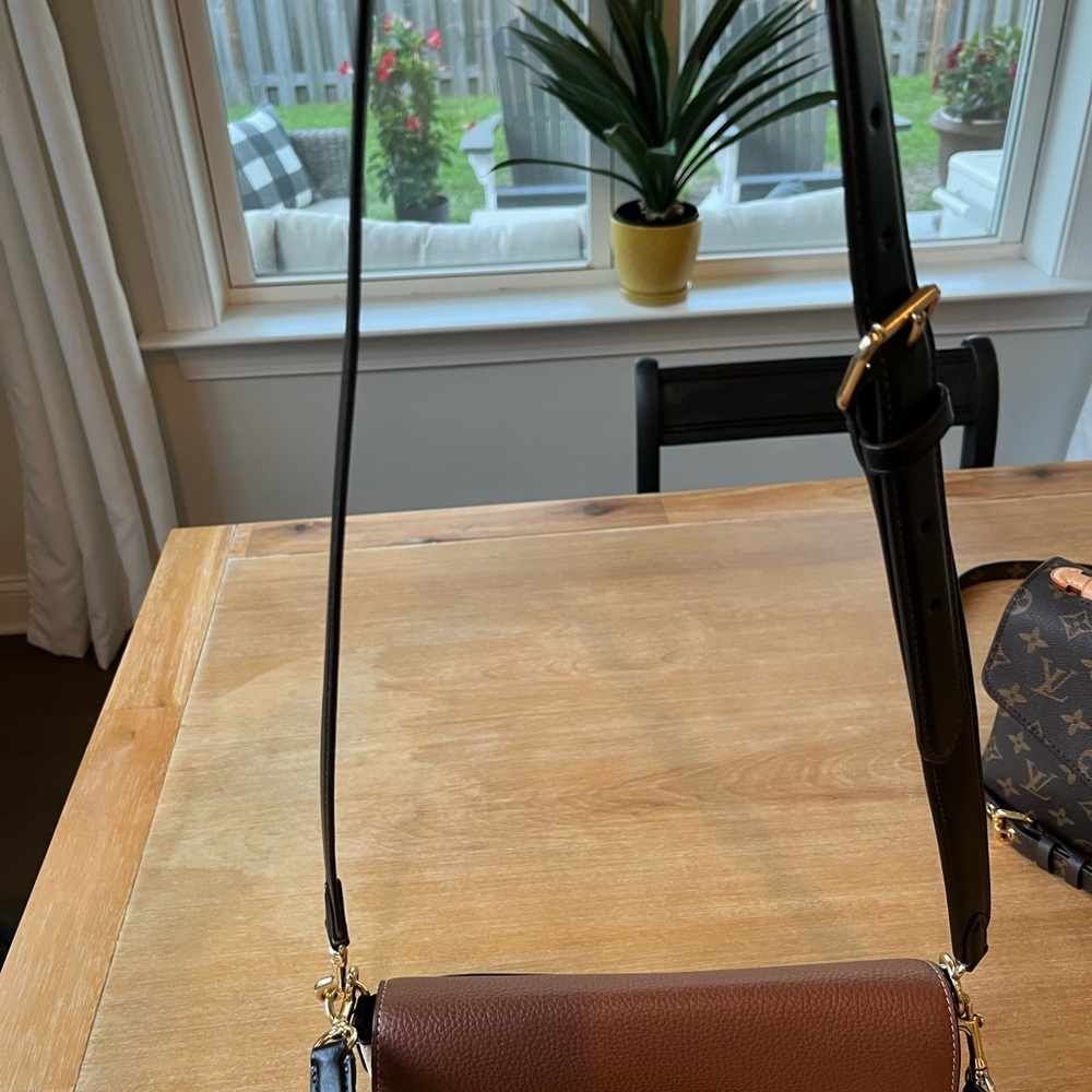Coach Brown and Black Crossbody Bag with Monogram Print dust bag included - Picture 3 of 6